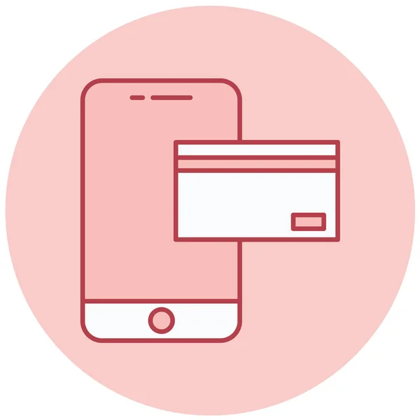 Telefoon Creditcard Eenvoudig Ontwerp — Stockvector