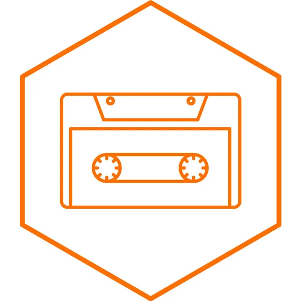 Vectorillustratie Van Een Oud Retro Cassettebandpictogram — Stockvector