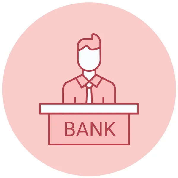 银行的商人 简单的设计图 — 图库矢量图片