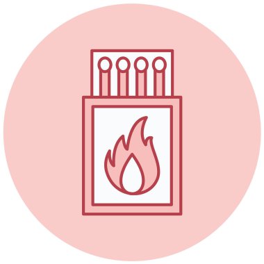 Kibrit. Web simgesi basit illüstrasyon