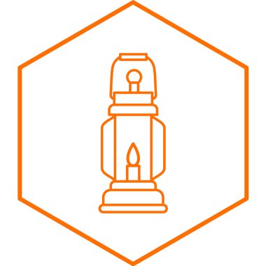 Beyaz arkaplanda parlayan çizgi lambası simgesi izole edildi. vektör illüstrasyonu