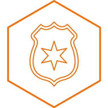 Polis Rozeti simgesi vektör çizim şablonu 