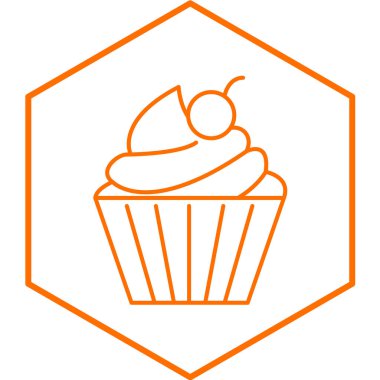 Kek ikonu. Web için basit kek vektör simgeleri çizimi