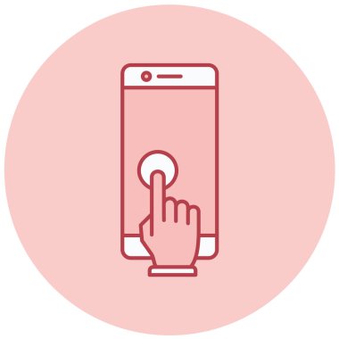 Beyaz arkaplandaki el dokunmatik ekran simgesi