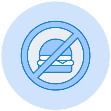 Beyaz arka planda izole edilmiş hiçbir yiyecek simgesi yok. vektör illüstrasyonu