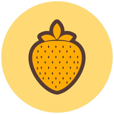 Çilekli. Web simgesi basit illüstrasyon