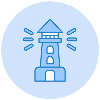 Deniz feneri. Web simgesi basit illüstrasyon