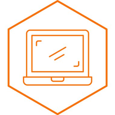 Dizüstü bilgisayar simgesi vektör çizimi