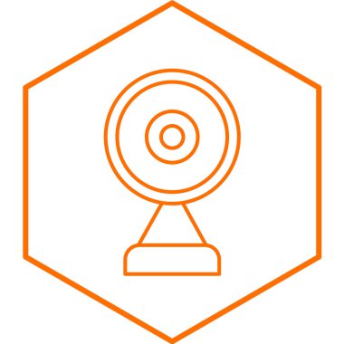 Siyah çizgi kamera simgesi beyaz arkaplanda izole edildi. vektör illüstrasyonu