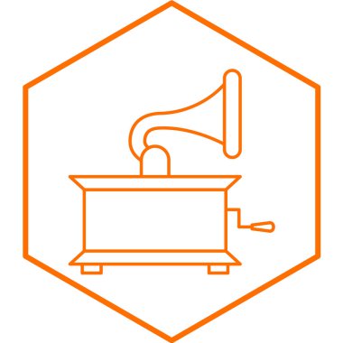 Modern Gramofon simgesinin vektör çizimi