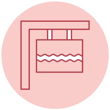 Yüzme Havuzu işareti simge vektör çizim