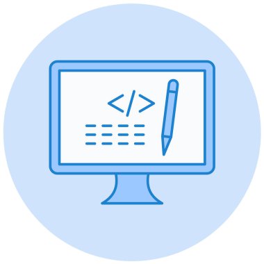 Kodlama. Web simgesi basit illüstrasyon