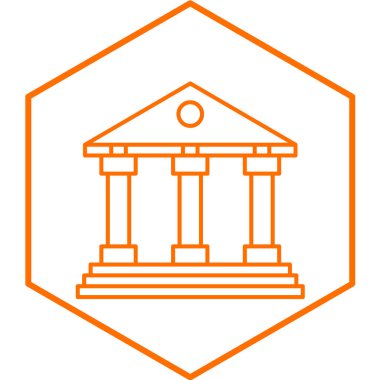 Banka basit simgesi, vektör çizim