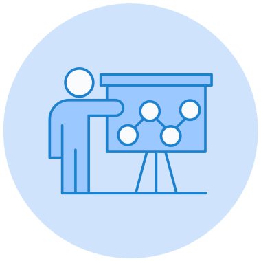 Sunum. Web simgesi basit illüstrasyon