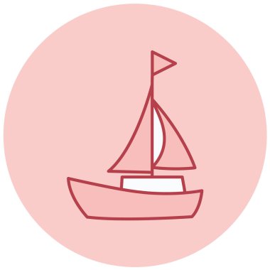 Yelkenli. Web simgesi basit illüstrasyon