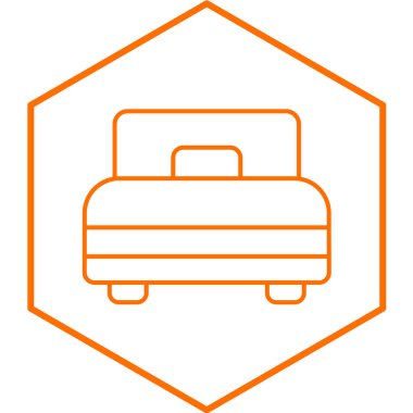 Yatak simgesinin vektör illüstrasyonu