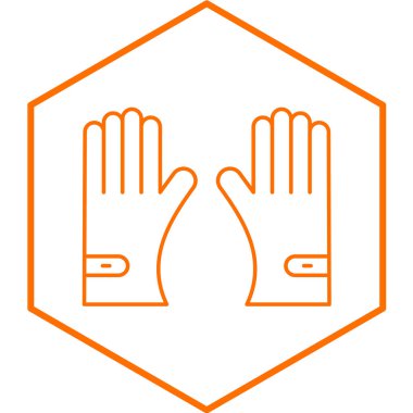 Ateşe dayanıklı eldiven simgesi. Beyaz arkaplanda izole edilmiş web tasarımı için el yıkama ekipmanı vektör ilüstrasyonuName