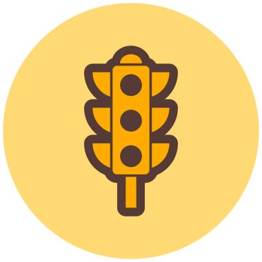 Trafik ışıkları düz vektör simgesi