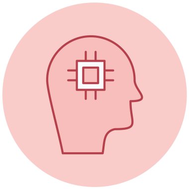 Beyin. Web simgesi basit illüstrasyon