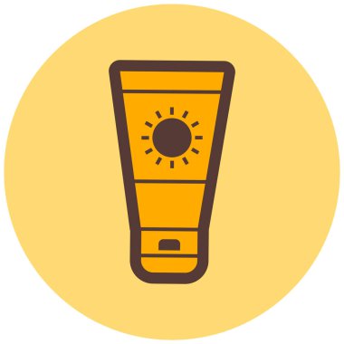 güneş, güneş kremi, krem, vektör simgesi