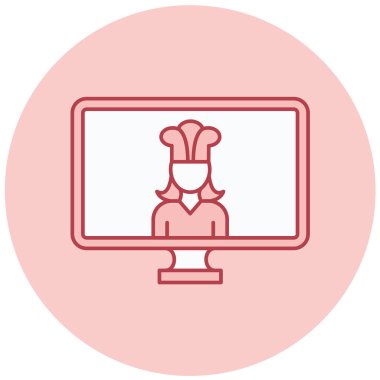 çevrimiçi pişirme vektörü simgesi modern basit tasarım