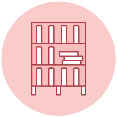 Kütüphane. Web simgesi basit illüstrasyon