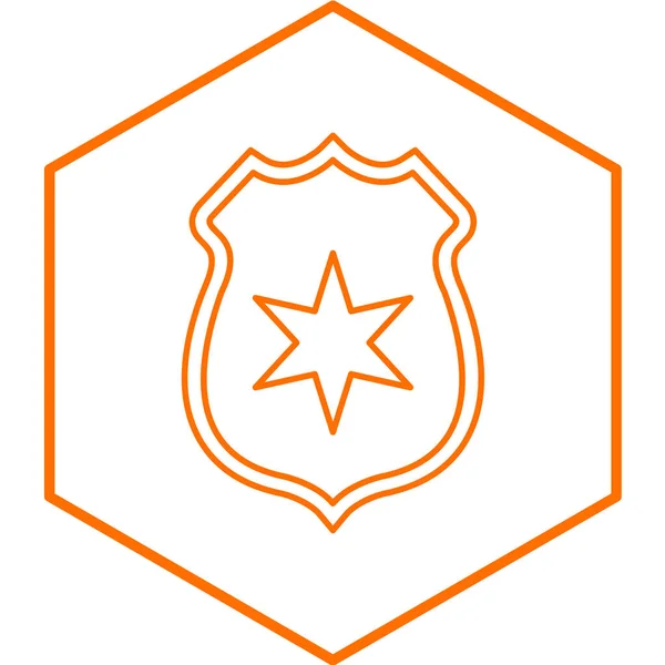 Šablona Pro Ilustraci Vektoru Ikon Policejního Odznaku — Stockový vektor