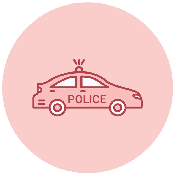 Rendőr Autó Ikon Egyszerű Design Vektor Illusztráció — Stock Vector
