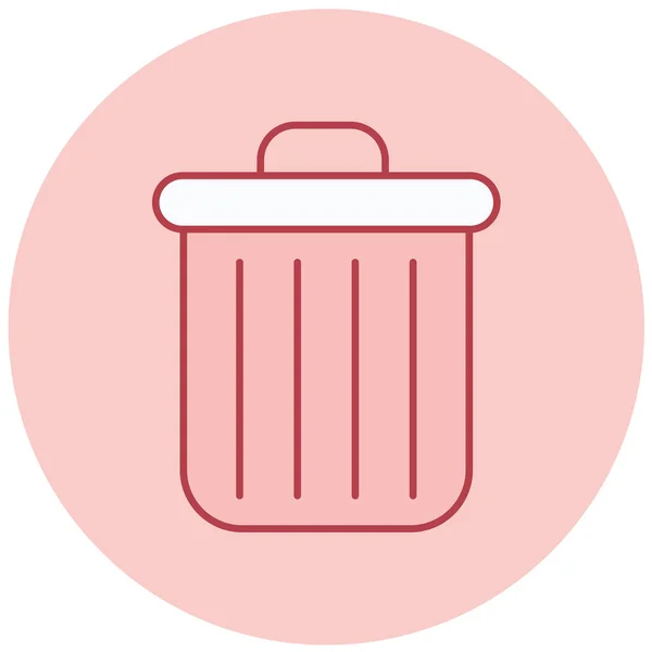 Uma Lata Lixo Ícone Web Ilustração Simples — Vetor de Stock
