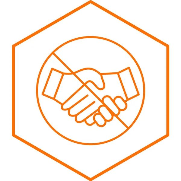 Shake Hands Icono Estilo Moda Fondo Aislado — Vector de stock