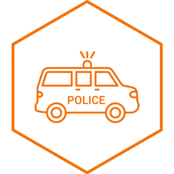 Coche Policía Icono Vector Ilustración — Archivo Imágenes Vectoriales