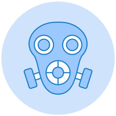 Gaz maskesi. Basit resimleme