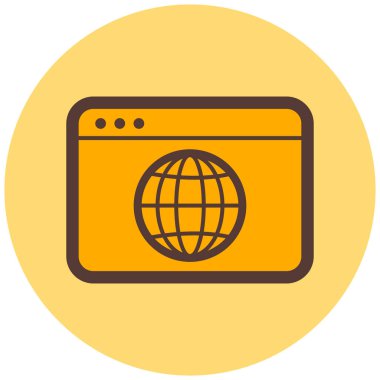 Tarayıcı. Web simgesi basit illüstrasyon