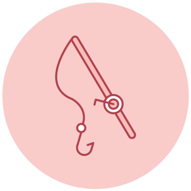 Balık çubuğu simgesi, basit tasarım vektör çizimi