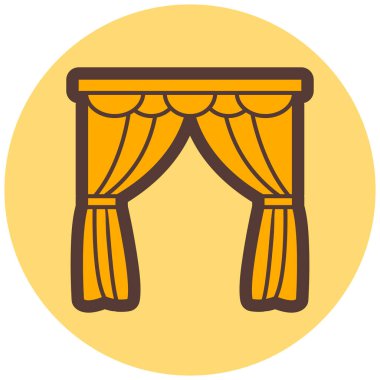 Perde. Web simgesi basit illüstrasyon