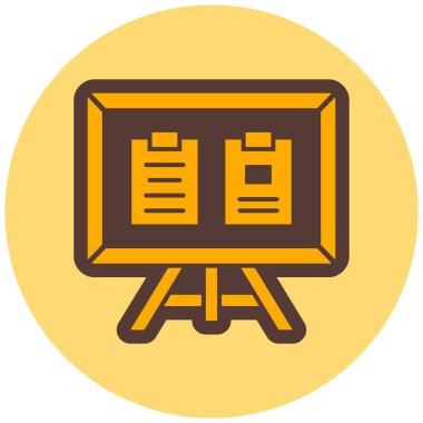 Sunum tahtası simgesi vektör illüstrasyonu