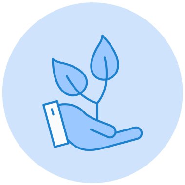 eldeki bitki modern ikon vektör illüstrasyonu