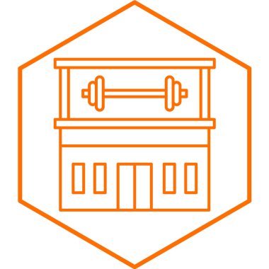 Spor salonu ikonunun vektör illüstrasyonu