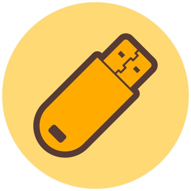 USB flash disk simgesi. vektör illüstrasyonu