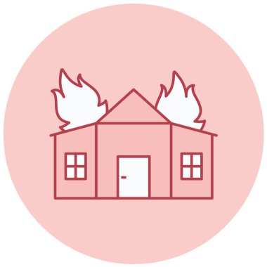 Yangın. Web simgesi basit illüstrasyon