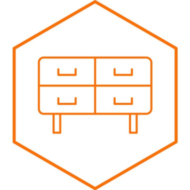 Çekmece simgesinin vektör illüstrasyonu