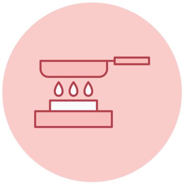 pan web simgesinde yemek pişirmek basit bir illüstrasyon