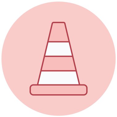 Trafik koni düz vektör simgesi