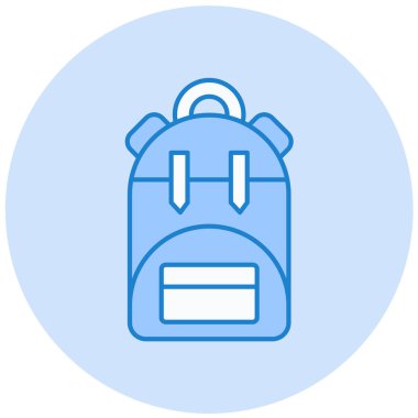 sırt çantası simgesi, vektör illüstrasyonu