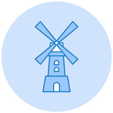 Yel değirmeni ikonu vektör illüstrasyonu