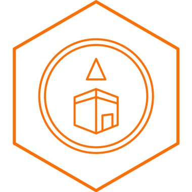 Qibla 'nın bir simge satırının çizimi