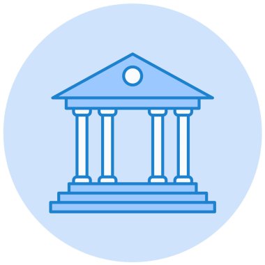 Banka binası simgesi, vektör illüstrasyonu