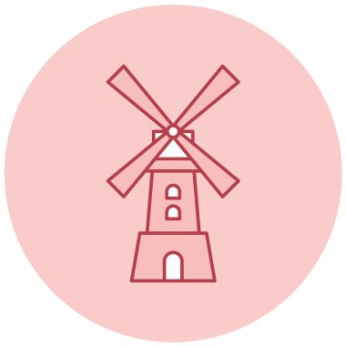 Yel değirmeni ikonu vektör illüstrasyonu