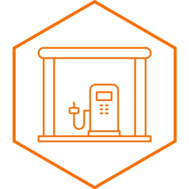 Benzin istasyonu ikonu. vektör illüstrasyonu