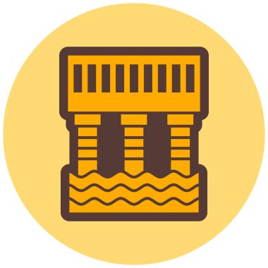 Köprü simgesi, basit tasarım vektör çizimi